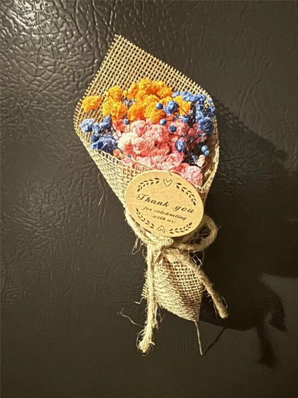 20-Piece Set Mini Magnet Dried Flowers Bouquet for Wedding Favours for Guests,